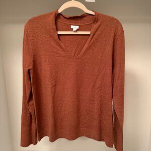 J Jill pullover v-neck cotton blend sweater, size Large